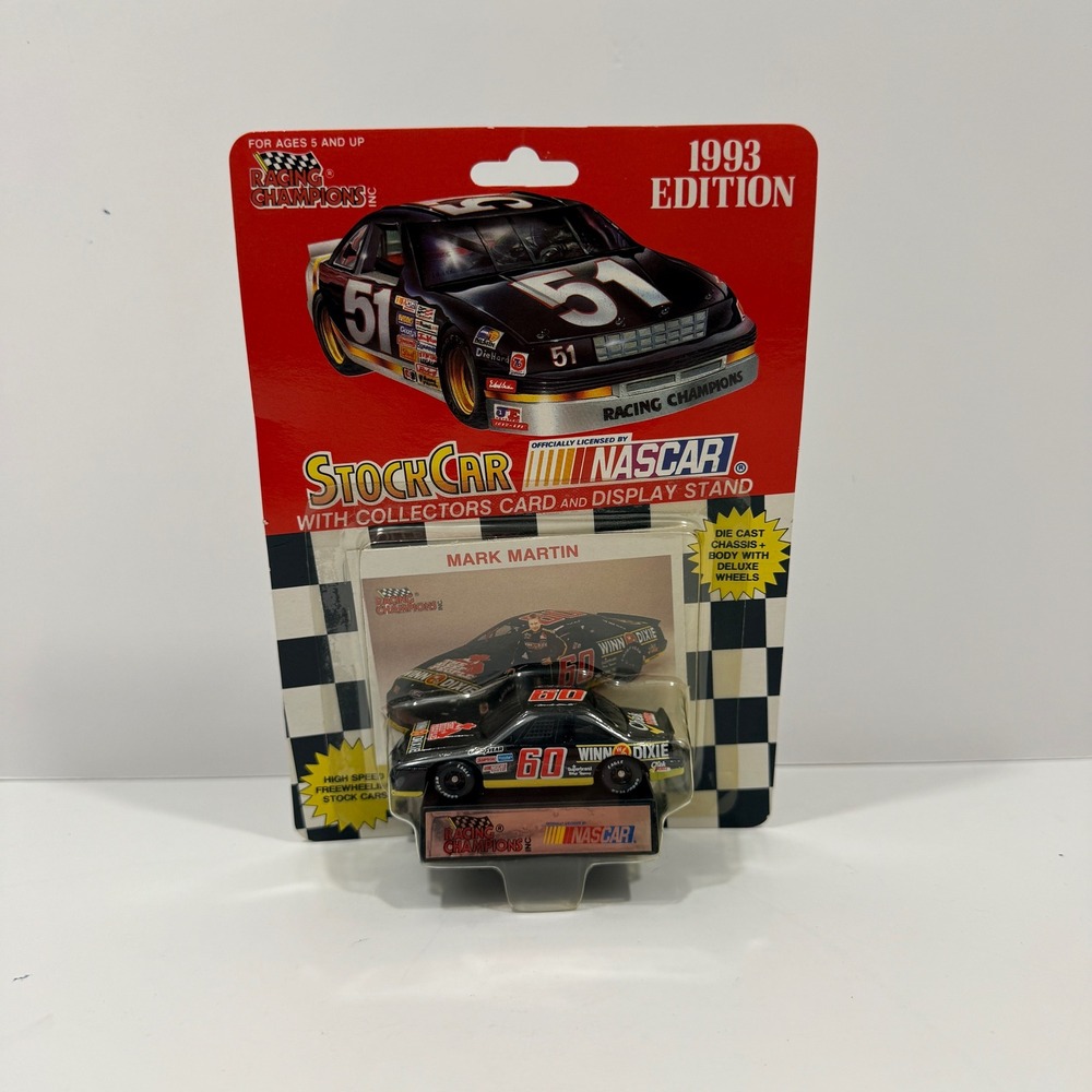Racing Champions Diecast Car Unisex 1:64 Black New 1993 Mark Martin NASCAR #60